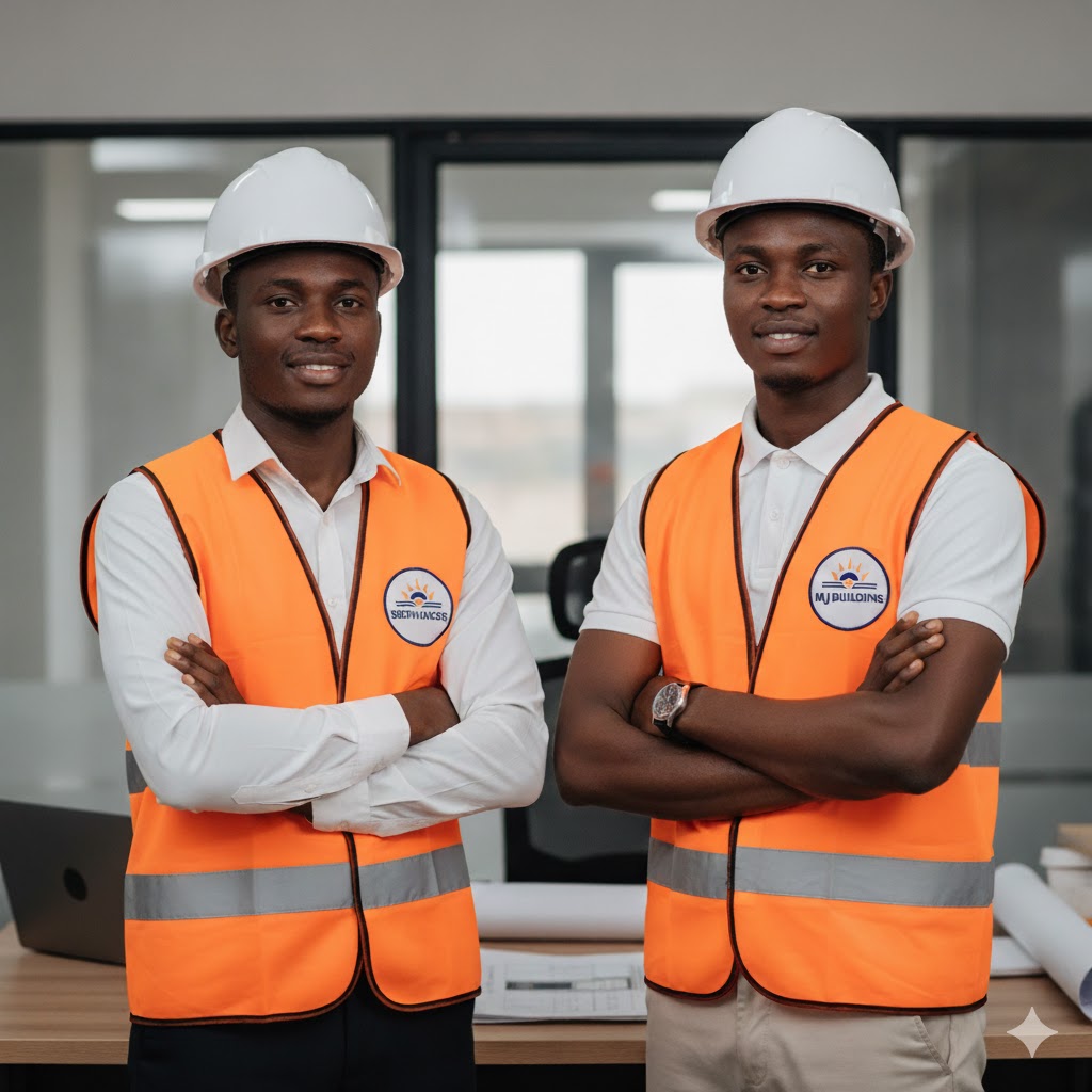 Two workers discussing plans